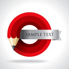 Template with pencil ribbon