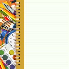 Vector frame of school supplies N2