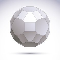 Abstract geometric 3D object technology and science