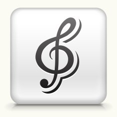 Square Button with Music interface icon
