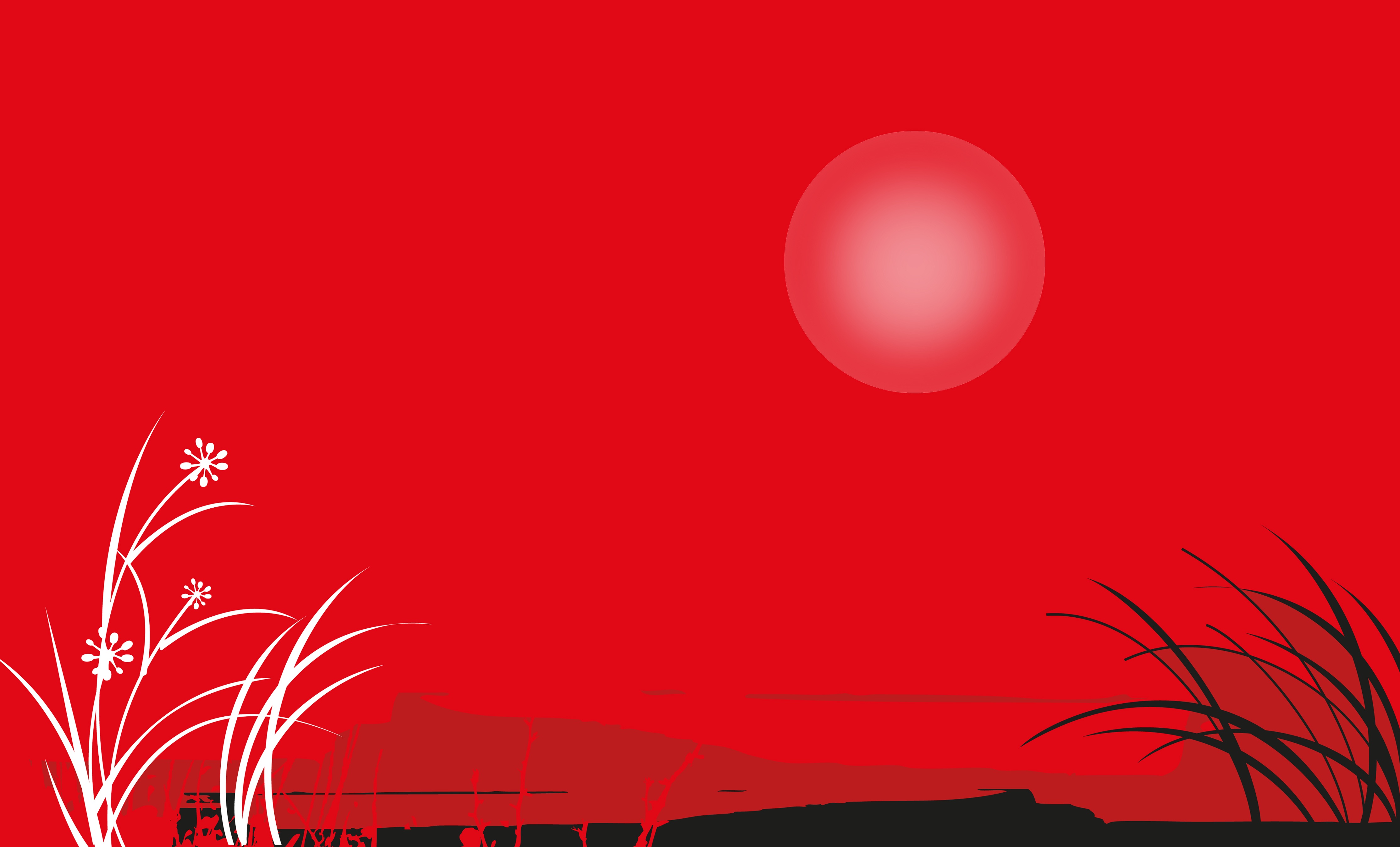 Red Evening Sky Drawing Free Image