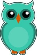 owl blue cartoon drawing