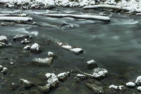snowy winter river view