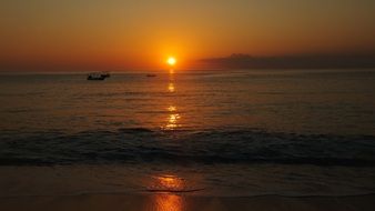 Summer vacation on a sunset beach