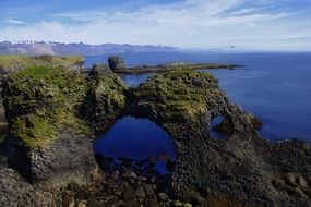 beautiful cliff on the ocean in Iceland