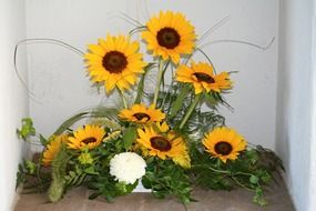 floral arrangement with sunflowers