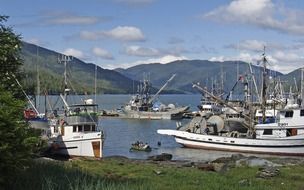 prince rupert coast with boats
