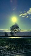 bright sun in the blue sky, austria