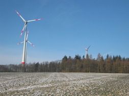 wind turbines on the field