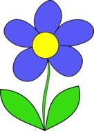 graphic image of blue daisy