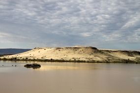 view from the lake on the coast of Africa