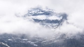 eiger mountain, aerial view, switzerland