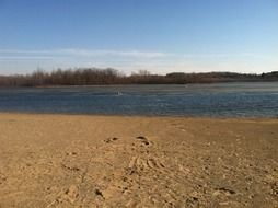 sandy beach near the lake