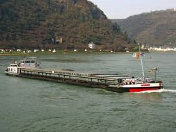 long ship along the river rhine
