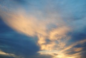 cloud haze in the blue sky