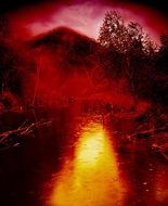 mountain river in a mystical landscape