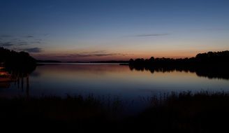 night landscape on the lake