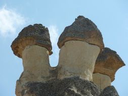 scenic sandstone rocks on a sunny day, turkey, cappadocia