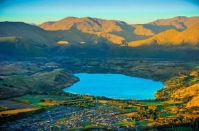 distant view of queenstown in new zealand