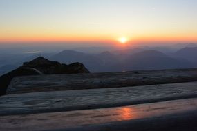 morning mood over the mountain peak Unterberg