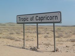 Tropic of capricorn in desert Namibia