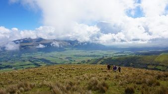 hiking in the mountains in the Cajas National Park, Ecuador