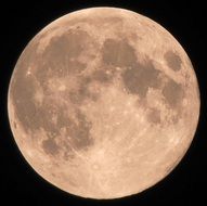 Full moon with craters close-up