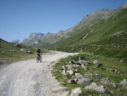 cycling in the mountains on a sunny day