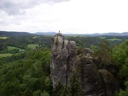 panoramic view of the rock in saxon switzerland