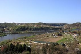 rural landscape, view from observation tower, czech, prague