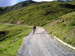 gravel mountain road on a sunny day