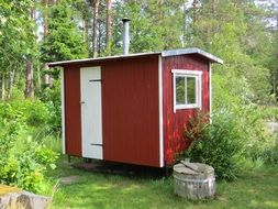 log cabin in the forest in Sweden