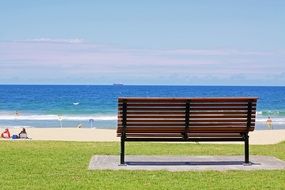 empty seaside bench