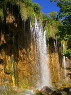 waterfall on a sunny day