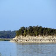 picturesque shoreline of the lake in Missouri