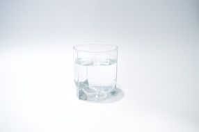 glass with water in the white light