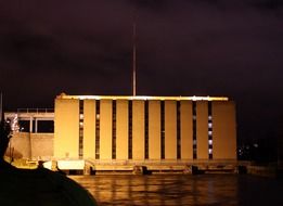 power plant at night, finland