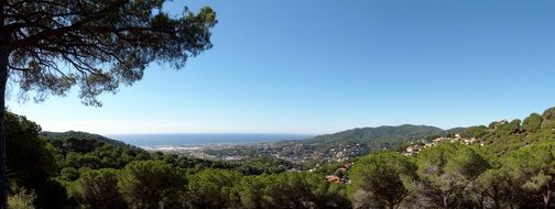 beautiful panoramic view of cabrils, spain, maresme