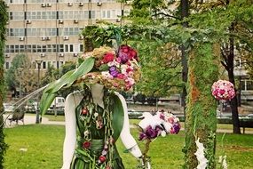 flower figures in a park in belgrade