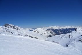 ski trail on the alpine mountains