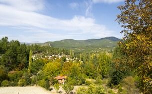 landscape of the village of Denizli, Turkey