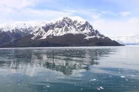 Landscape of snowy alaska mountains