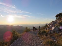 Tourists in the mountains of Croatia