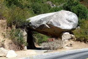 big rock in sequoia national park