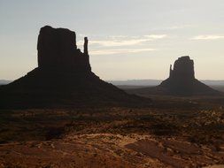 rocky towers in Monument Valley, USA