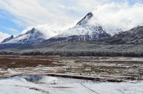 ushuaia winter mountains landscape