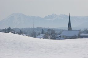 winter mountain village