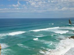 ocean coast with waves relax view