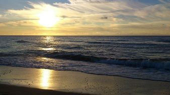 beautiful seashore at sunset in Poland