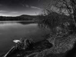 connecticut river in black and white background